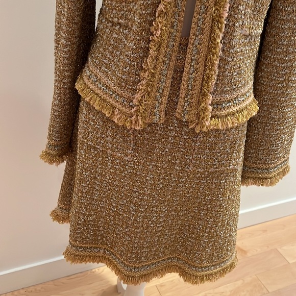 M Missoni Gold Silver Glitter Knit Skirt Suit Size 44 - Picture 4 of 17